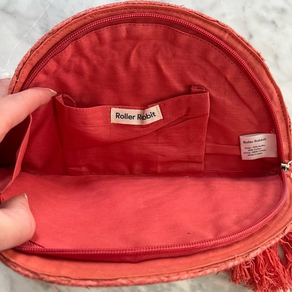 Roller Rabbit Romia Woven Raffia Half Moon Clutch - Picture 3 of 3